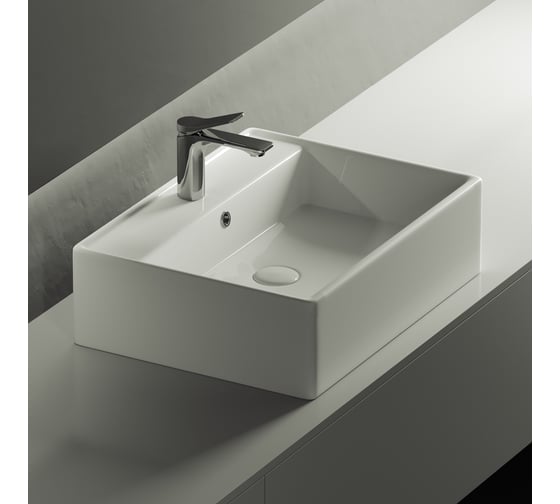 Умывальник чаша Ceramicanova Element накладная, прямоугольная 590x450x160 мм CN6046