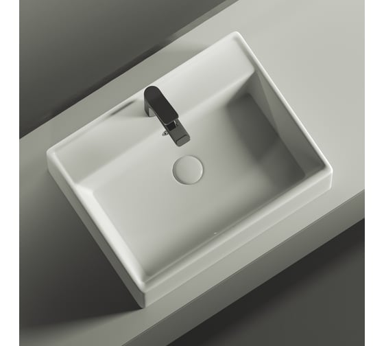 Умывальник чаша Ceramicanova Element накладная, прямоугольная 590x450x160 мм CN6046