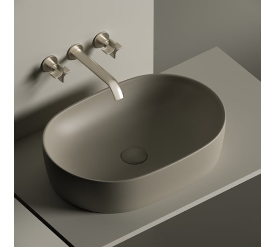 Умывальник чаша Ceramicanova Element накладная, овальная 600x415x135 мм CN6047MC 1