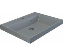 Кварцевая раковина для ванной комнаты uperwood Classic Quartz 60 см, серая матовая, платина 291030015