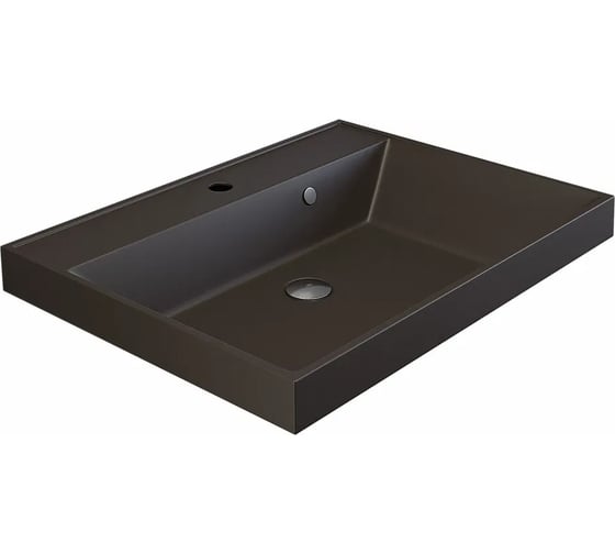 Кварцевая раковина для ванной комнаты uperwood Classic Quartz 60 см, коричневая матовая, трюфель 291030016 1