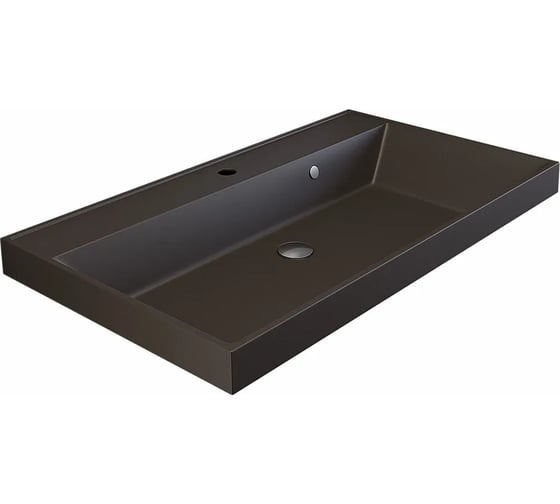 Кварцевая раковина для ванной комнаты uperwood Classic Quartz 80 см, коричневая матовая, трюфель 291030026