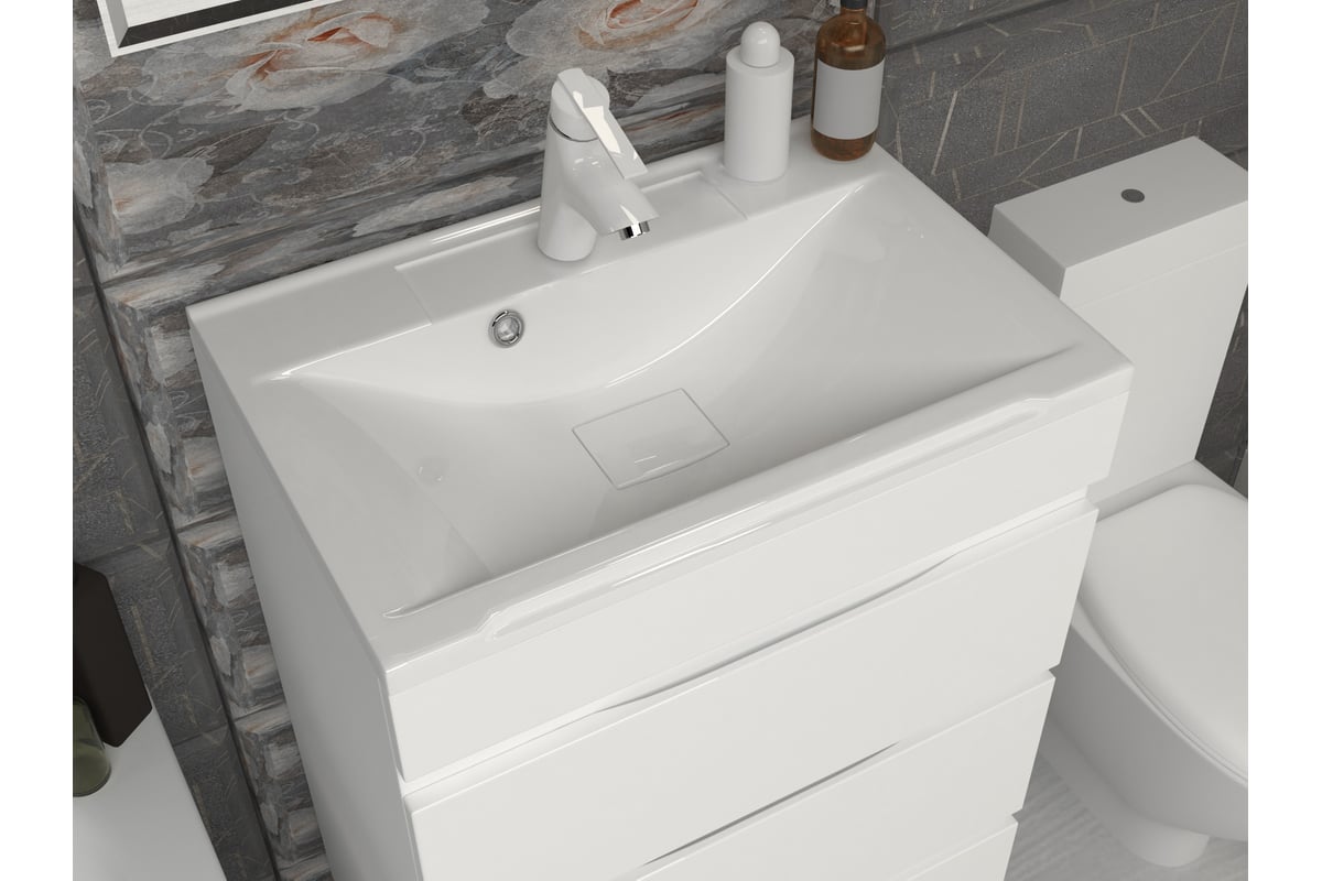 Полувстраиваемая раковина для ванной uperwood Elen, 75 см, с ...