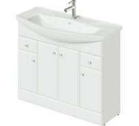 Напольная тумба с раковиной ИТАНА Classic 105 1012x339x800 Белый глянец 4656755753157