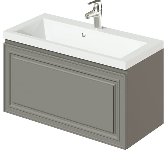 Тумба с раковиной ИТАНА Verona 80 790x376x400 HM-553-1S Смоки софт, серый 4657773601482