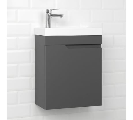 Подвесная тумба с раковиной ИТАНА Alexa 45 455x250x570 левая Графит 3-810UP 4657773602168