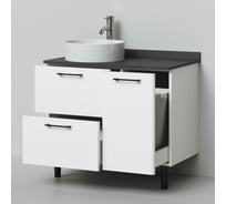 Напольная тумба с раковиной ИТАНА Nais 90 905x520x760 93005-48 Белый матовый Soft touch 4657773604704