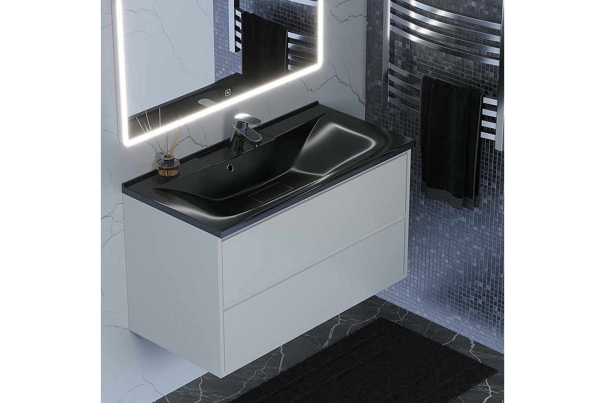 Полувстраиваемая раковина для ванной uperwood Elen, 100 см, с ...