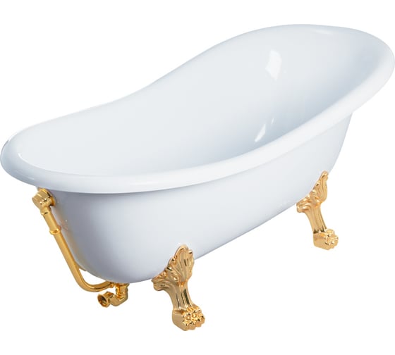 Ванна VERAGIO GIALETTA 170x81xH74 см. на лапах "LEONE" LUX, слив/перелив золото 25218
