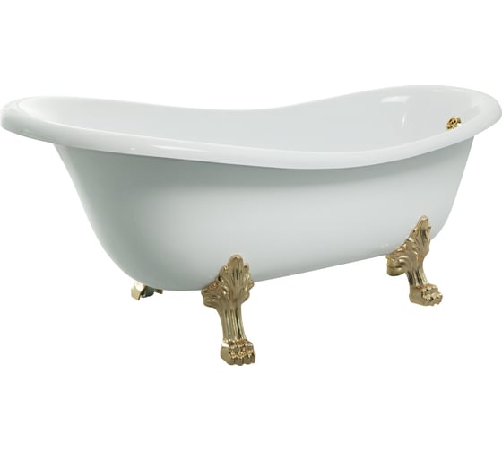 Ванна VERAGIO GIALETTA 170x81xH74 см. на лапах "LEONE" LUX, слив/перелив золото 25218