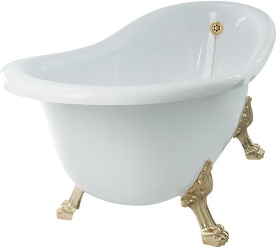 Ванна VERAGIO GIALETTA 170x81xH74 см. на лапах "LEONE" LUX, слив/перелив золото 25218