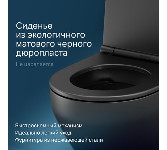 Подвесной унитаз AM.PM Spirit V2.0 FlashClean с сиденьем микролифт, черный матовый C701700MBSC