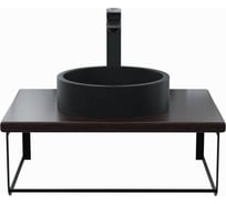 Комплект столешница для ванной uperwood Tanos с накладной раковиной Round и кронштейнами 60 см, бук темный 2910210402