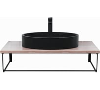 Комплект столешница для ванной uperwood Tanos с накладной раковиной Rome и кронштейнами 80 см, бук светлый 2910210405