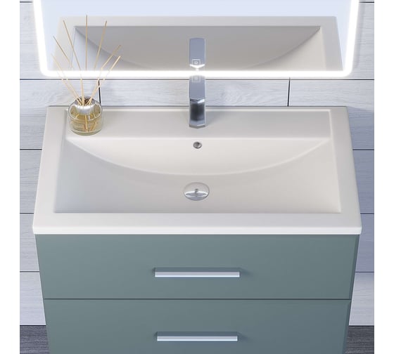 Кварцевая раковина для ванной uperwood Foster Quartz 80 см, белая матовая, жасмин 291030036