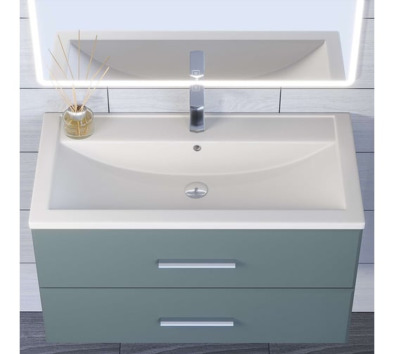 Кварцевая раковина для ванной uperwood Foster Quartz 90 см, белая матовая, жасмин 291030040