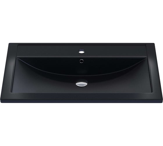 Кварцевая раковина для ванной uperwood Foster Quartz 80 см, черная матовая, космос 291030039