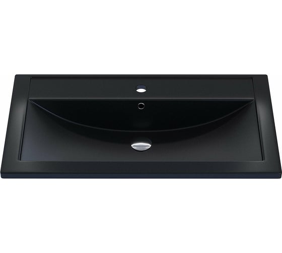 Кварцевая раковина для ванной uperwood Foster Quartz 80 см, черная матовая, космос 291030039 1