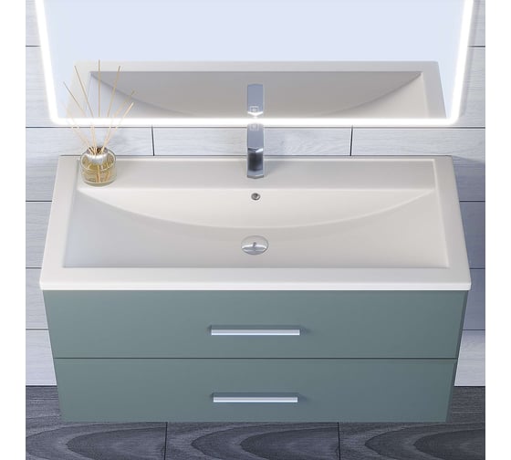 Кварцевая раковина для ванной uperwood Foster Quartz 100 см, белая матовая, жасмин 291030044