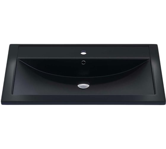 Кварцевая раковина для ванной uperwood Foster Quartz 80 см, черная матовая, уголь 291030038