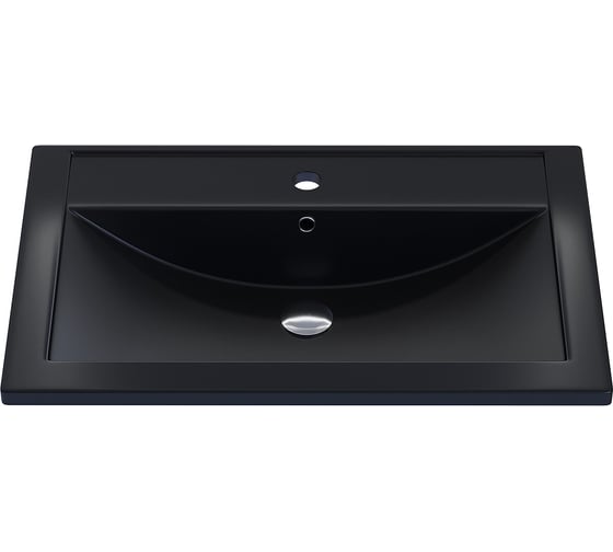 Кварцевая раковина для ванной uperwood Foster Quartz 70 см, черная матовая, уголь 291030034