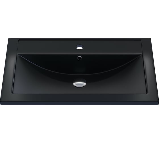 Кварцевая раковина для ванной uperwood Foster Quartz 70 см, черная матовая, уголь 291030034