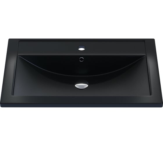 Кварцевая раковина для ванной uperwood Foster Quartz 70 см, черная матовая, космос 291030035