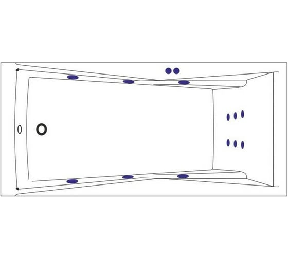 Ванна Excellent Palace 180x80 см "LINE" хром WAEX.PAL18.LINE.CR