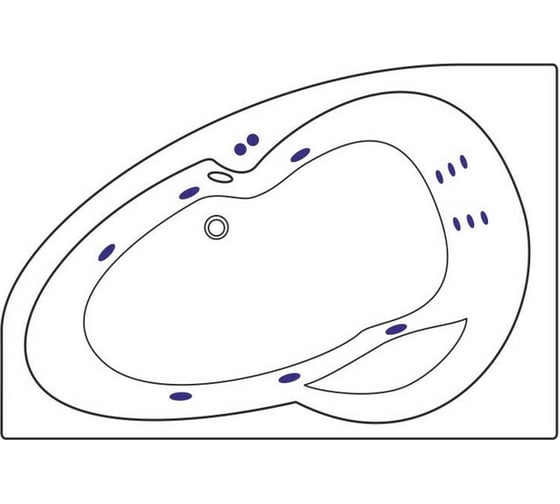 Ванна Excellent Newa 160x95 см, левая "LINE" хром WAEX.NEL16.LINE.CR