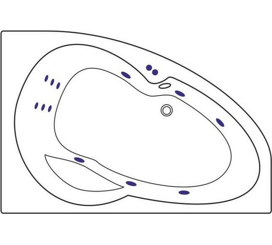 Ванна Excellent Newa 160x95 см, правая "LINE" хром WAEX.NEP16.LINE.CR