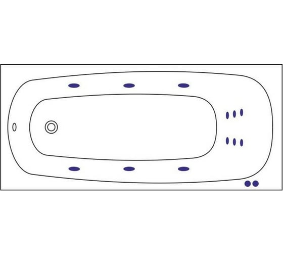 Ванна Excellent Layla 180x80 см "LINE" хром WAEX.LAY18.LINE.CR