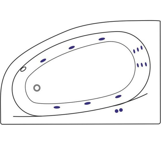 Ванна Excellent Kameleon 170x110 см, левая "LINE" хром WAEX.KML17.LINE.CR