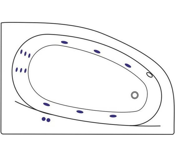 Ванна Excellent Kameleon 170x110 см, правая "LINE" хром WAEX.KMP17.LINE.CR