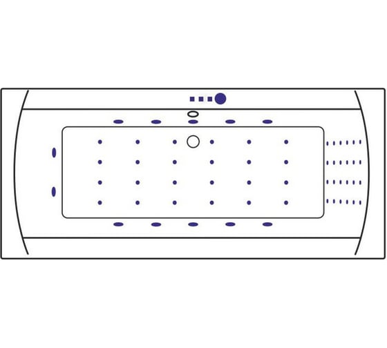 Ванна Excellent Aquaria Lux 180x80 см "NANO" хром WAEX.AQU18.NANO.CR