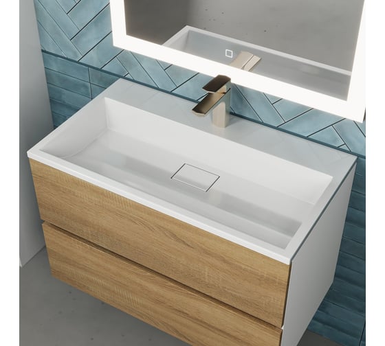 Раковина для ванной uperwood Barsa_80 см полувстраиваемая, прямоугольная 293020530