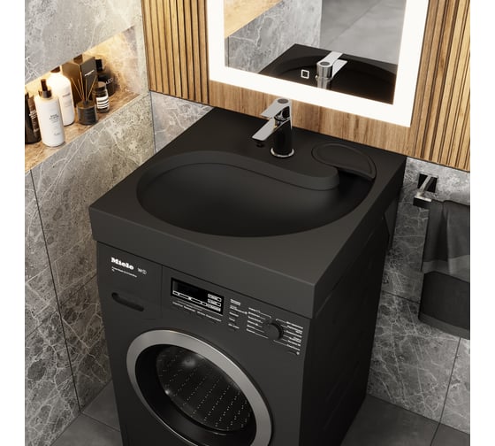Раковина для ванной над стиральной машиной uperwood Comforty_60х60 см, черная матовая 2930205138