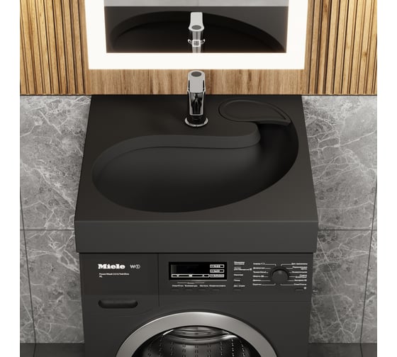 Раковина для ванной над стиральной машиной uperwood Comforty_60х60 см, черная матовая 2930205138