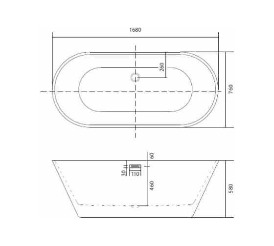 Акриловая ванна AQUATEK ХОРСА отдельностоящая AQ-5776 00000123877