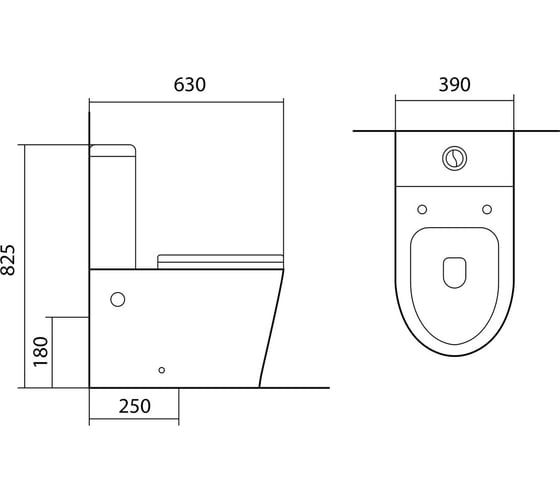 Напольный унитаз AQUATEK ВЕГА AQ2904-00 безободковый, с бачком 00000114587