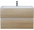 Подвесная тумба с раковиной для ванной uperwood Barsa_80 см, раковина белая, тумба белая/дуб сонома 293020534 1