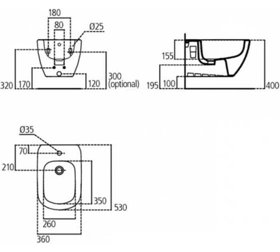 Подвесное биде Ideal Standard TESI T457001 00075336