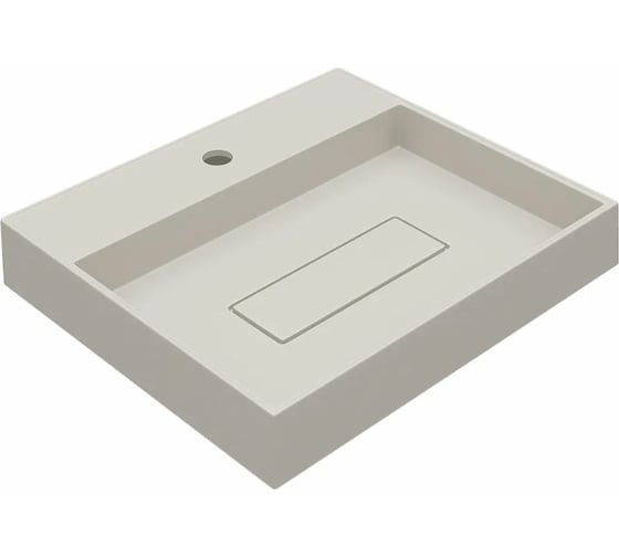 Раковина для ванной uperwood Tanos Quartz_50 см, накладная кварцевая, прямоугольная, с декоративной накладкой, жасмин 291030048