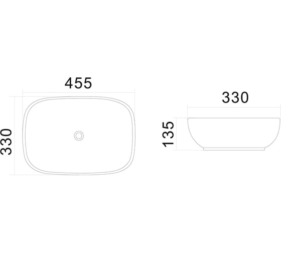 Накладная раковина без базы под смеситель AM.PM Universal 45 см C8FC0X045GWRE