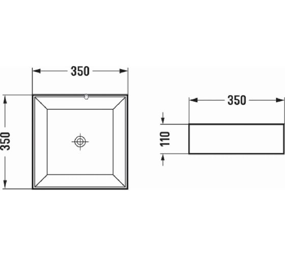 Накладная раковина Azario 350x350x110 мм AZ-2179-S SP 00077337