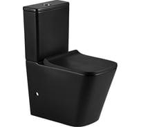 Напольный безободковый унитаз с бачком и сидением микролифт Azario Quadro 605x340x810 мм AZ-2175-MB 00080387