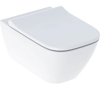 Подвесной безободковый унитаз Geberit 500.683.00.2 SMYLE SQUARE закрытая форма с сиденьем микролифт, быстросъемное 0007