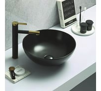 Керамическая накладная раковина Art&Max чёрный матовый, 415x415x155 мм AM-104-MB