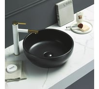 Керамическая накладная раковина Art&Max чёрный матовый, 410x410x145 мм AM-109-MB