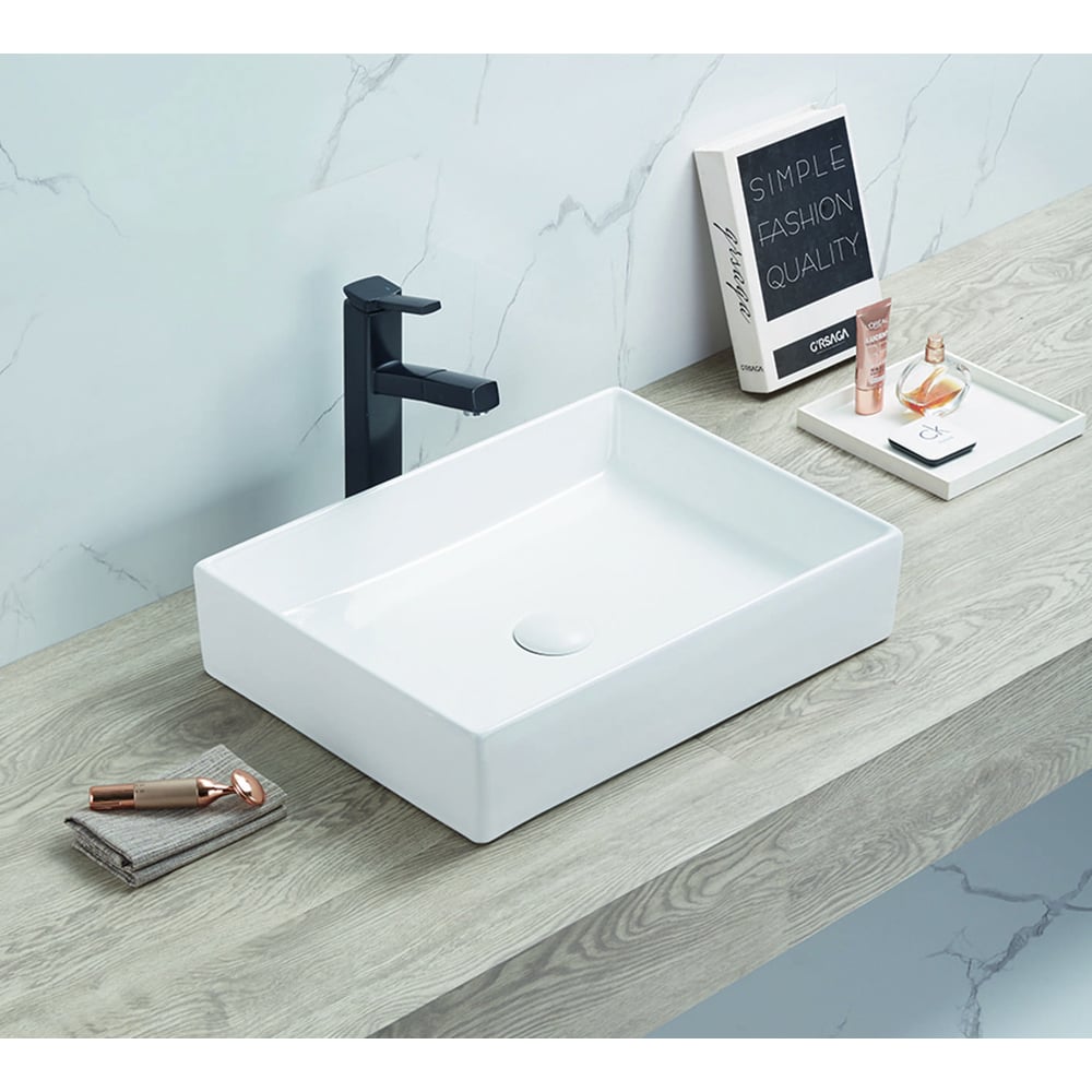 Керамическая накладная раковина Art&Max белая, 500x370x110 мм AM-78570B ...