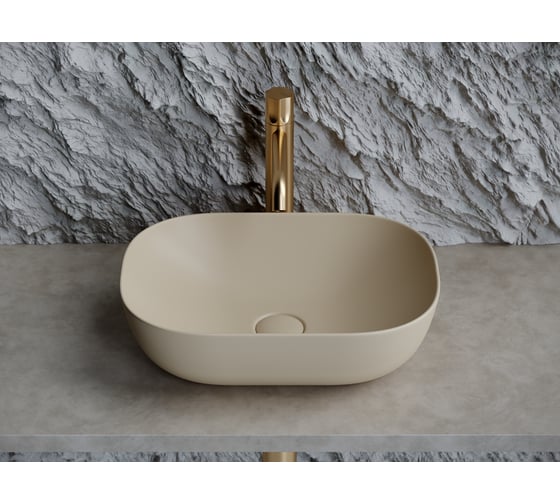 Умывальник Ceramicanova Element чаша накладная, прямоугольный, капучино матовый, 455х325х135 мм CN6009MC